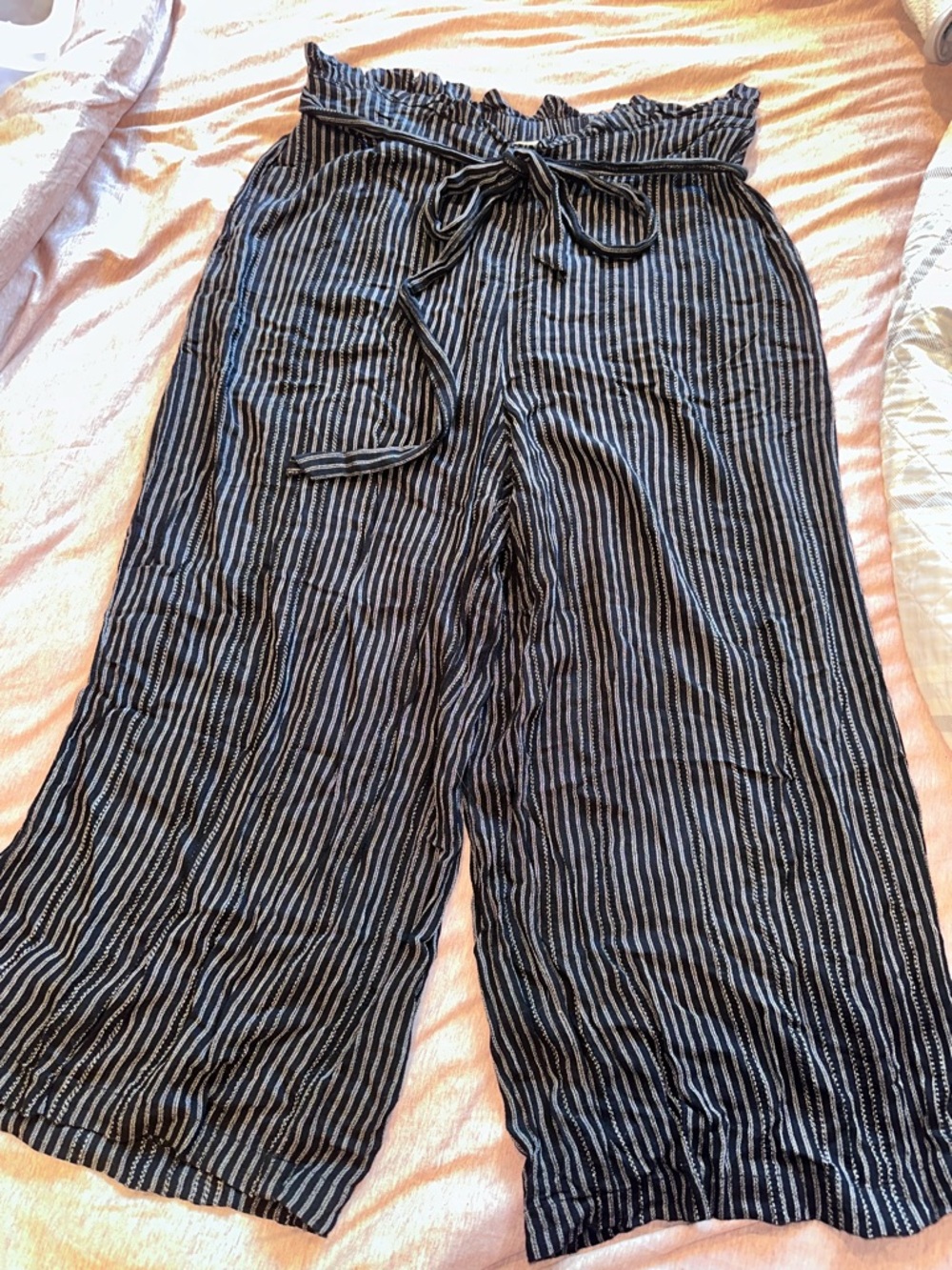 American Eagle Outfitters Black and White Striped Pants